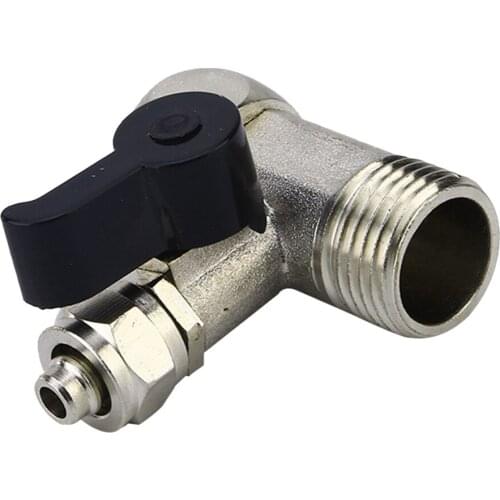 Nickel Plated 1/2'' to 3/8'' Ball Valve Faucet Tap Shut-off Switch Tee Union