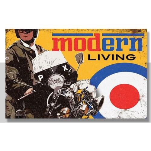 Modern Living Vespa Scooter Mod Target Large Metal Steel Wall Sign