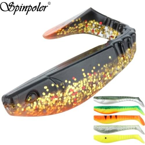 Spinpoler Realistic Look 5" Soft Swim Shad Bait Bass Soft Fishing Lure for Largemouth, Redfish, Sea Trout, Bluefish