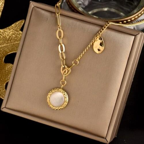 316L Titanium stainless steel inserts No fading chain Upscale jewelry CAT EYE Necklace fashion charm Light luxury gift women