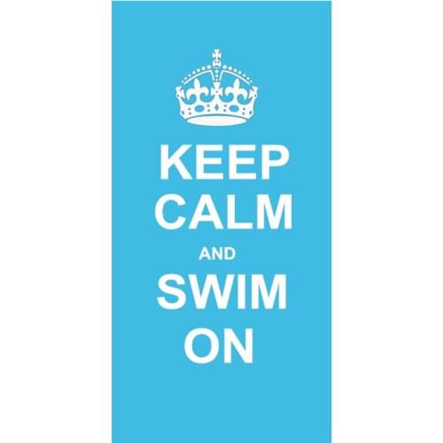 Funny Novelty Blue Keep Calm and Swim On Swimming Towels for Swimmer Beach Travel Towel Microfiber Bath Shower Towels Quick Dry