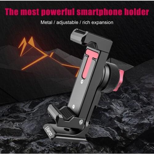 Ulanzi Phone Clip ST-27 Iron Man IV Vertical Shooting Phone Mount Holder Clip with Cold Shoe 1/4'' Arca Tripod Mount Base