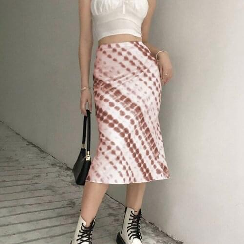 Harajuku Girl Fashion Midi Skirt Printed Vintage High Waist Skirts Women Streetwear