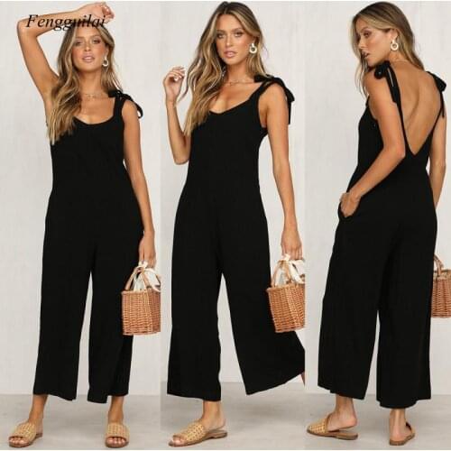 New Summer Oversized Jumpsuit Women Sexy Off Shoulder Sleeveless Elegant Rompers Female Fashion Plus Size Jumpsuits Femme