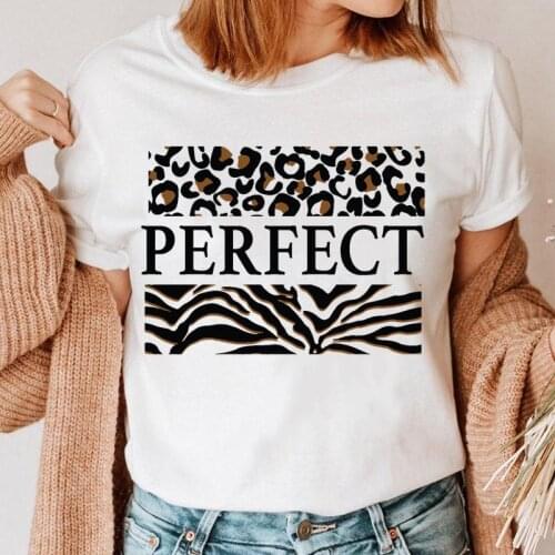 Women Leopard Letter New Style Trend 90s Graphic Top Print Clothing 90s T Shirt Female Tee Ladies Cartoon T-shirt