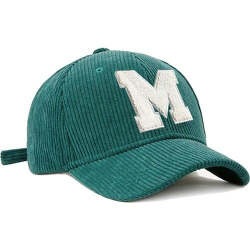 Winter Hat Corduroy Womens Baseball Cap M Towel Embroidery Mens Cap For Female Snapback Hip-Hop Retro Cotton Plain BQM200