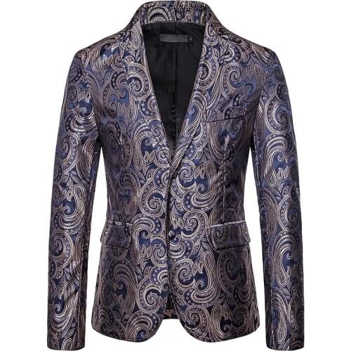 Gold Bronzing Blazers Men Suits New Arrival Luxury 3D Snakeskin Print Designer Jacket Blazer Homme Men Stage Performance Jackets