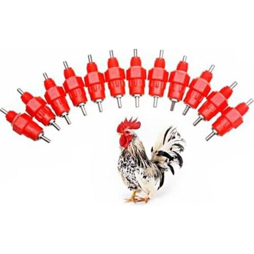 10pcs/lot Nipple Drinker Feeder Water Cups Chicken Drinkers Waterer Poultry Feeding Water Supplier