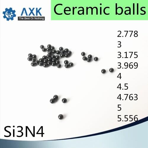 100pcs 2.778mm(7/64"mm) 3mm 3.175mm 3.969mm 4mm 4.5mm 4.763mm 5mm 5.556mm G5 si3n4 ceramic ball Silicon Nitride bearing balls
