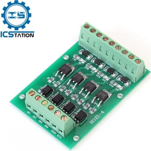 4 Channel Optocoupler Isolation Module DC 5-24V Field-Effect Tube Module Driver NMOS PLC Signal Enhancer Board