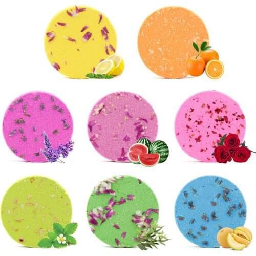 8Pcs Aromatherapy Shower Tablets Hot Spring Hotel Essential Oil Bath Salt Exfoliating Shower Tablets Bathing Swimming Spa
