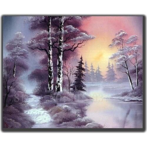 Diamond Mosaic Diy Diamond Embroidery Woods And Rivers Of The Snow Full Diamond Painting Cross Stitch Rhinestone Home Decoration