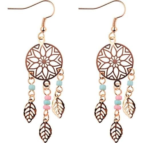 BONLAVIE New Thin Paper-shaped Bohemian Folk Retro Baroque Earrings Jewelry for Women