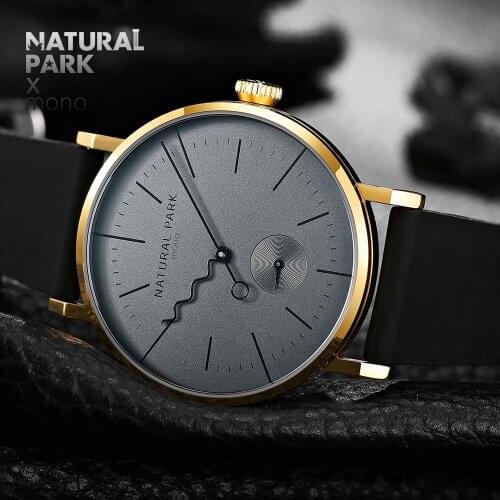 Relojes hombre Top brand luxury Quartz Watch men Casual Business NATURAL PARK Red silica gel Strap Watch Mens Relogio gift Male