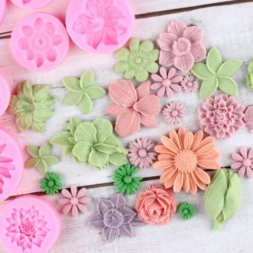 Flower Silicone Mold Fondant Cake Decorating Tools Birthday Party Cupcake Baking Molds Candy Clay Chocolate Gumpaste Moulds