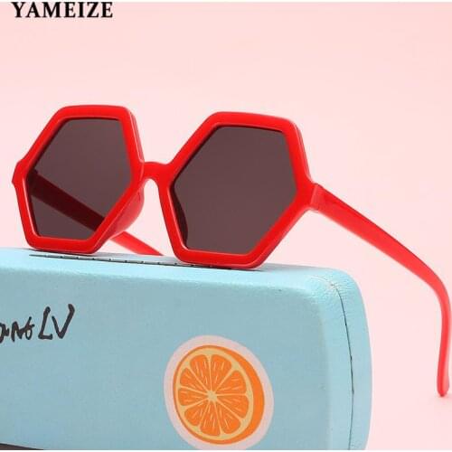 YAMEIZE Polygon Kids Sunglasses Girls Sun Glasses Vintage Children Eyeglasses Boys Classic Eyewear Baby Shades UV Protection