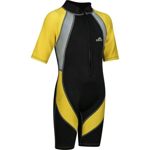 Kids 2mm Back Zip Short Sleeve Spring Wetsuit Back Zip Toddler Boys Girls Youth Scuba Diving Surfing Fishing Kayaking Swimming