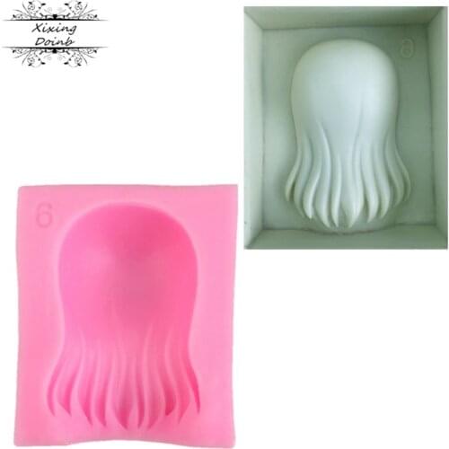 DIY new long hair shape silicone mold chocolate cake mold kitchen baking cake decorating tool