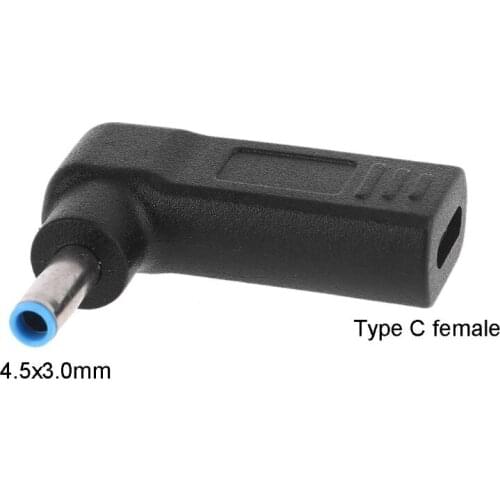 G32B USB Type C Female to 4.5x3.0mm Plug DC Power Adapter Connector Converter for H-P Laptop Envy Eliteboook 820 G3 820 G4 840