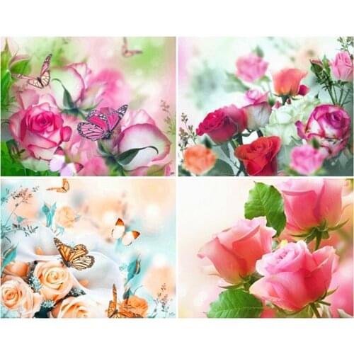 YI BRIGHT 5D Diy Diamond Painting Cross Stitch Kit Diamond Mosaic Embroidery " Flower " Painting Square/Round Drill Gift