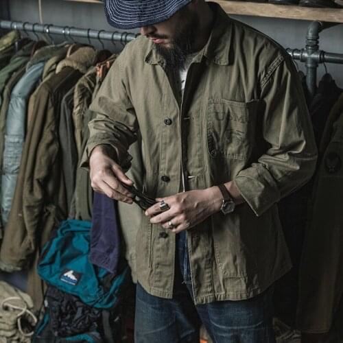 Bronson USMC P-41 Pattern HBT Utility Jacket Green Working Clothes Jackets Combat Uniform