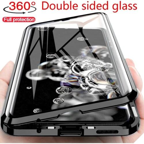 360 Full Protection Magnetic Case For Samsung S20FE M31 M51 M21 A50 A51 A32 A52 A71 A22 A72 S21 A70 A31 Double-sided Glass Cover