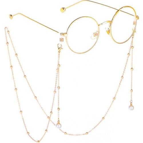 Chic Pearl Metal Glasses Chain Non-slip Vintage Eyeglass Lanyard Reading Glasses Holder Neck Strap Rope Sunglasses Chain