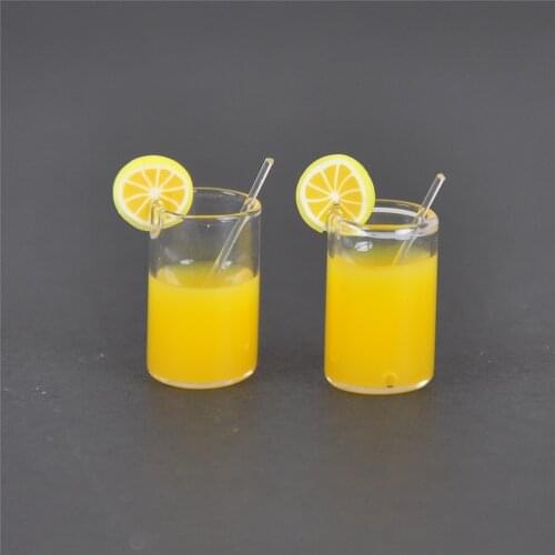 1:12 Resin Dollhouse Mini Lemon Milk Tea Water Cup Miniature Dollhouse Accessories Cups Toy Decoration Gifts Furniture Toys