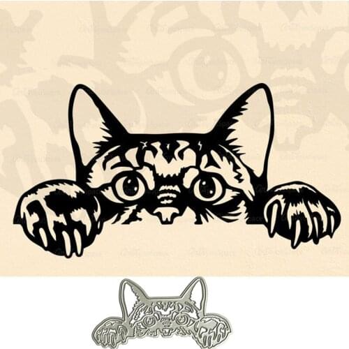 MISS VINTAGE Animal Peeking Cat Metal Cutting Dies Scrapbooking New 2021 Decorative Embossing Papercard Making Crafts Die 2021