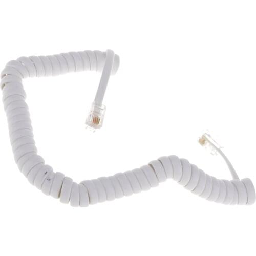 5.7ft White RJ11 4C Plug Modular Telephone Extension Phone Cord Cable Line