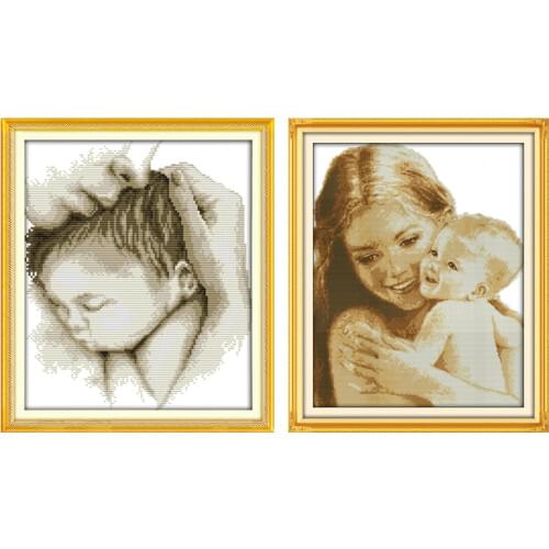 Mothers love cross stitch kit count printed 18ct 14ct 11 cotton silk thread embroidery DIY handmade needlework multi pictures