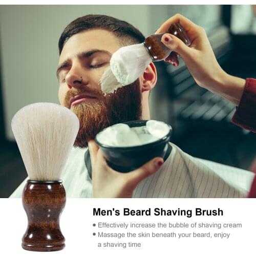 2020 New Mens Beard Shaving Brush Barber Salon Men Facial Beard Cleaning Grooming Shave Tool Razor Brush with Wood Handle