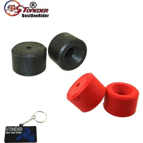 STONEDER Black & Red Supermoto Crash Bobbins Rubber For Pit Dirt Motor Bike Motord