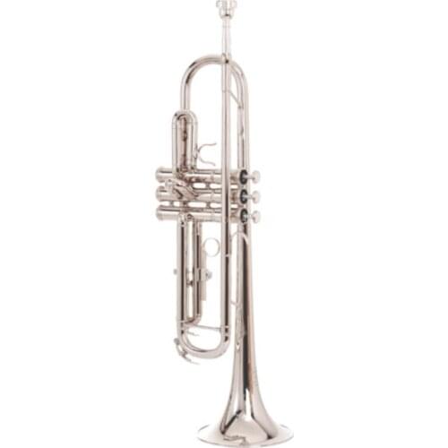 SADSN STR-180N Bb Trumpet Brass Nickel Plated B Flat Trumpet Professional Musical Instrument with Mouthpiece Case