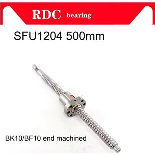 Hot mechined 12mm 1204 Ball Screw Rolled C7 ballscrew SFU1204 500mm with one 1204 flange single ball nut for CNC parts