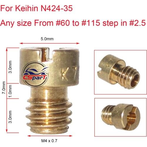 10PCS M4 carburetor main Jet injectors Nozzle For Keihin N424-35 CVK PE PZ PWK Carburetor