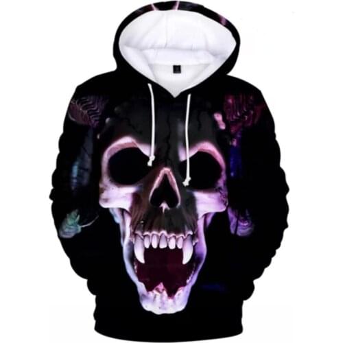 Halloween Party Personality Hoodies 3D Men/women Skull Harajuku Halloween Costume Idea Sweatshirt Cotton Plus Streetwear Jackets