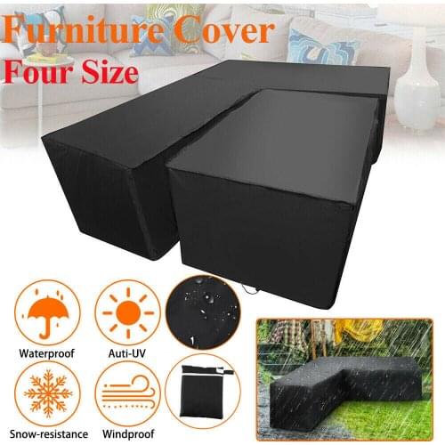 Outdoor Waterproof Furniture Cover L Shape Corner Garden Patio Rattan Sofa Protector Dustproof Rain Set All-Purpose Dust Covers