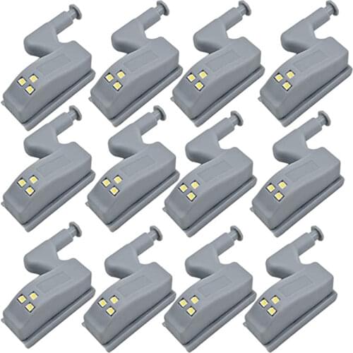 10pc Universal LED Inner Hinge Lamp Cabinet Induction Lights Wardrobe Cupboard Sensor Lights Bedroom Kitchen Closet Night Lamp