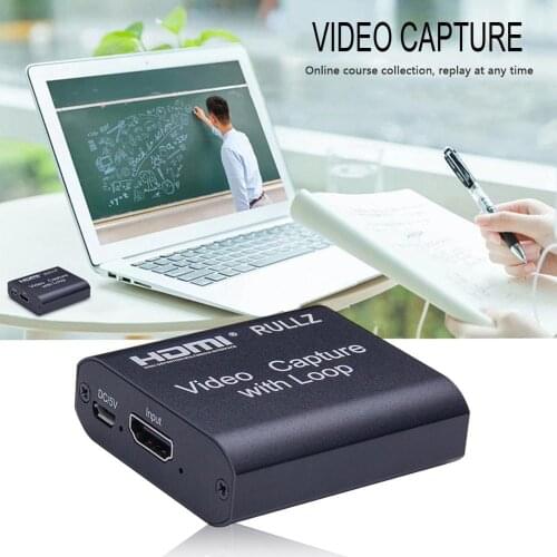 4K Video Capture Device with TV Loop Out HDMI To USB 2.0 Audio Video Card Grabber Phone PS4 Game Recording Box PC Live Streaming