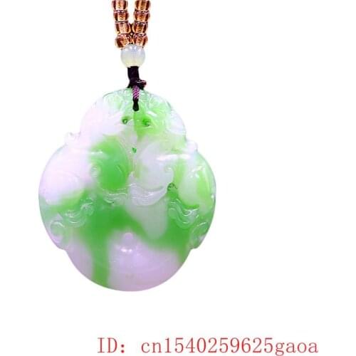 Green Jade Pixiu Pendant Gifts Women Dragon Necklace Carved Amulet Fashion Natural Charm for Chinese Jadeite Jewelry