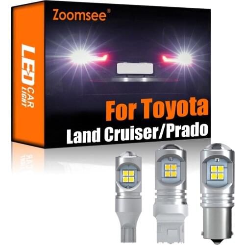 Zoomsee 2Pcs White Reverse LED For Toyota Land Cruiser 70 80 100 200 Prado 90 120 150 FJ Canbus Exterior Backup Rear Bulb Light