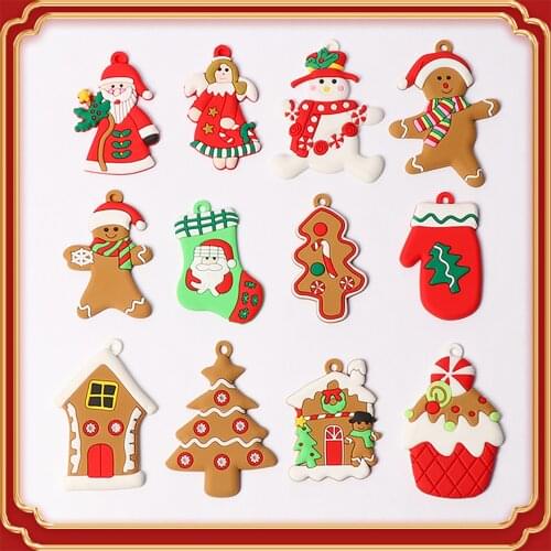 12 PCS Gingerbread Man Ornaments Christmas Tree Decorations Gingerbread Man Hanging Pendants Christmas Tree Decoration