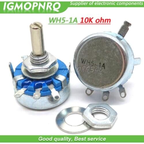 2pcs WH5-1A 10k ohm 3-Terminals Round Shaft Rotary Taper Carbon Potentiometer WH5 IGMOPNRQ