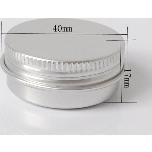 50pcs/lot--Dia.40mm * H.17mm 15g Cosmetic Aluminium Containers Small Empty Skin Care Cream Sample Storage Jars Party Gift Boxes