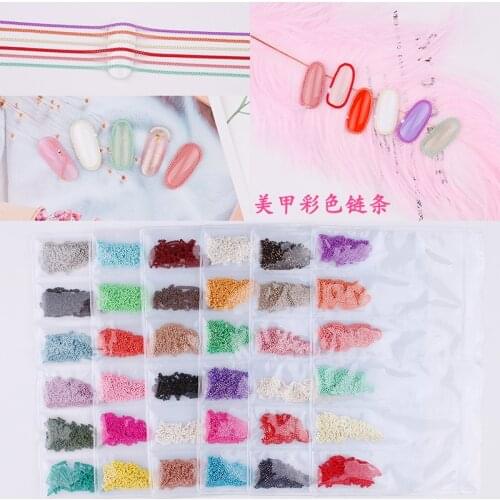 6X50cm(6pcs)-Mix Nail Art Metal Chain Charm 3D Nail Decoration Charm Punk Alloy Studs DIY Nail Design Manicure Jewelry Chain Cha