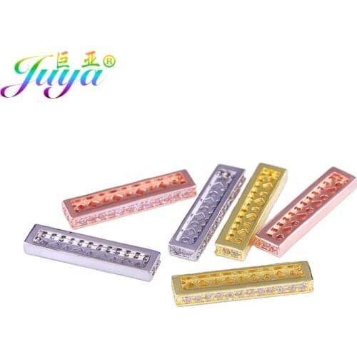 Juya DIY Pearls Jewelry Components Metal Spacer Bars Beads Accessories For Needlework Beads Jewelry Making