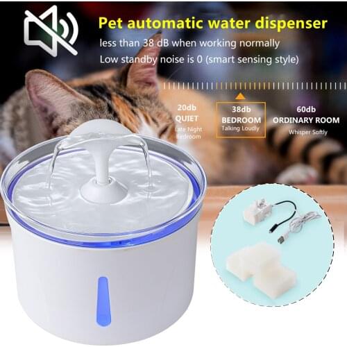 2.5L cat waterer automatic feeder with LED light dog water bowl pet USB automatic waterer ultra-quiet waterer