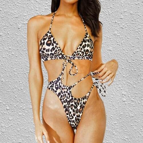 Bikini with Chest Pad Sexy Polyester Women Hollow Bodysuits for Beach Wholesale