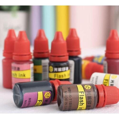 10ml Flash Refill Fast Drying Stamping Ink Inking Photosensitive Stamp Oil For Office School Make Seal Diy Scrapbooking